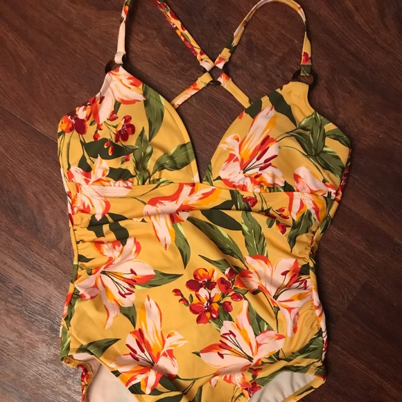 Kona Sol high coverage one piece swimsuit floral - Picture 5 of 11